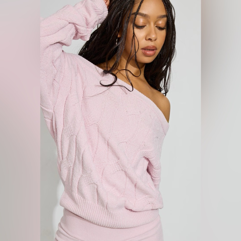 Garage Chenille Off Shoulder Sweater - Small